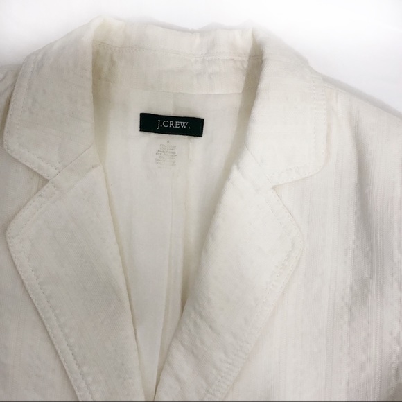 J.Crew white cotton & linen blazer jacket size 4 - Picture 4 of 7